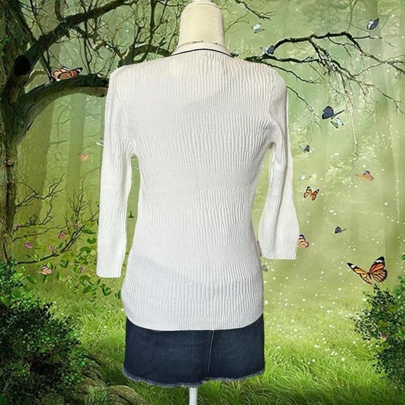 Vintage Tommy Hilfiger Babydoll 3/4 Sleeve Sweater Size L - Picture 7 of 8